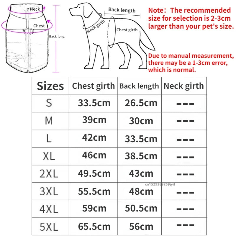 Waterproof Dog Winter Coat – Padded Zipper Jacket for Small, Medium & Large Dogs