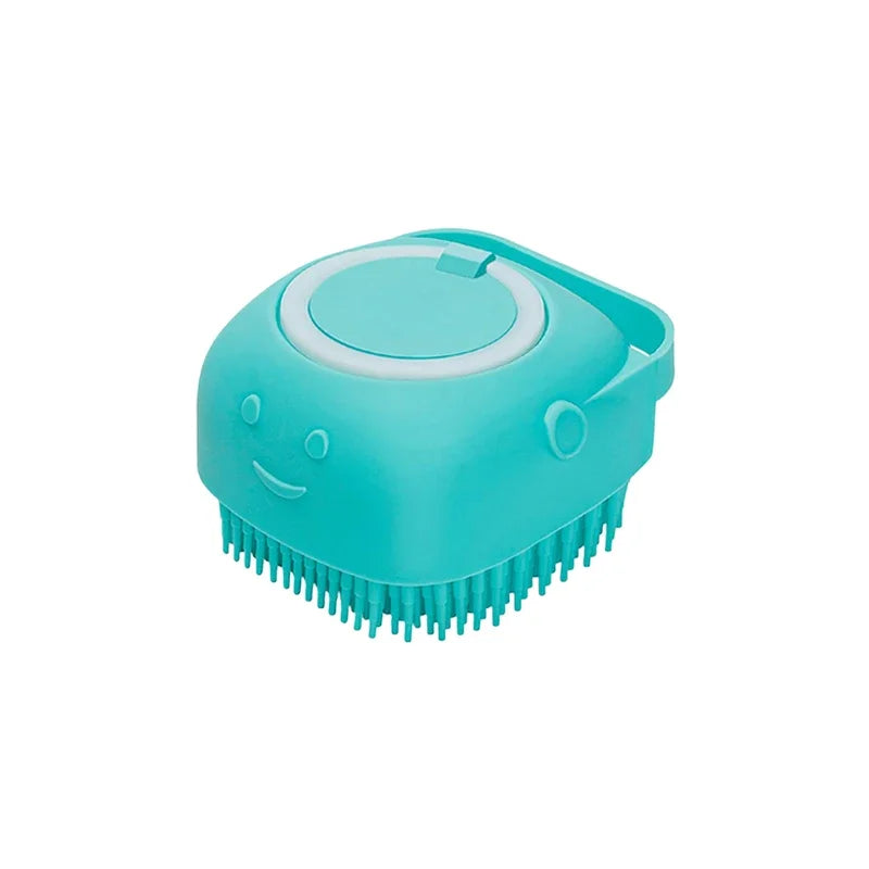 Silicone Pet Bathing Brush with Shampoo Dispenser for Dogs & Cats
