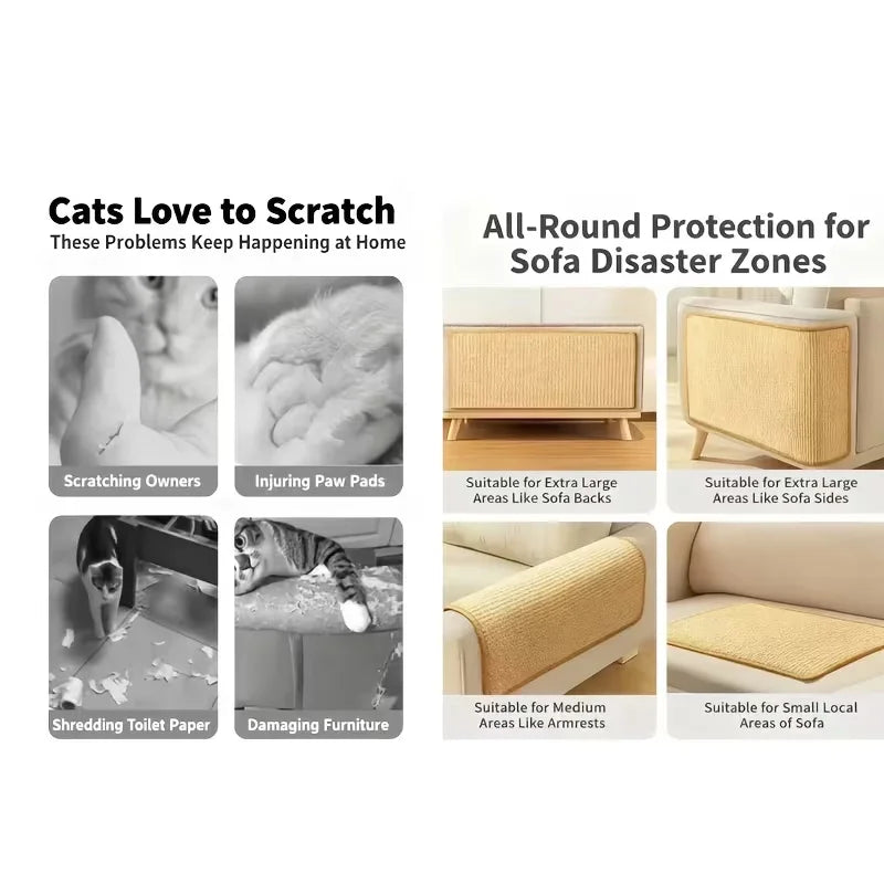 Standing Sisal Cat Scratcher with Hanging Ball – Sofa & Furniture Protector