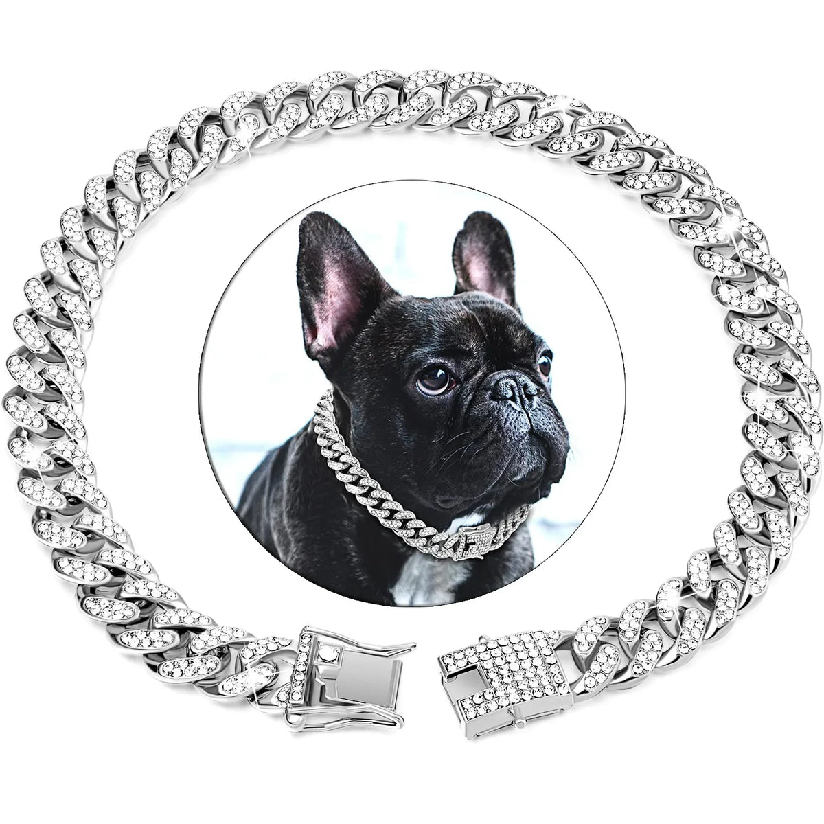 Diamond Cuban Chain Collar for Dogs & Cats – Gold