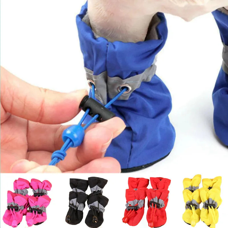 Waterproof Anti-Slip Rain Boots for Dogs & Cats (Set of 4)