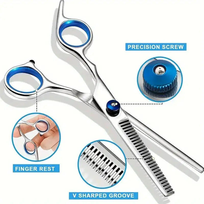 Pet Grooming Scissors – Safety Round Tip, Stainless Steel (Set of 4)
