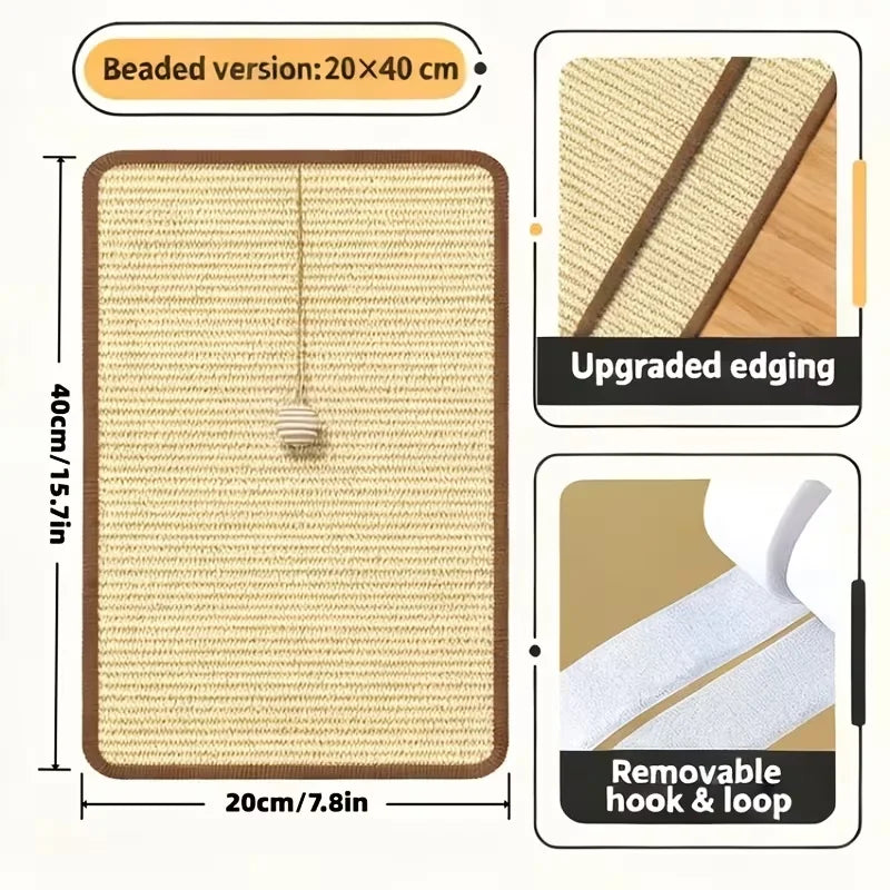Standing Sisal Cat Scratcher with Hanging Ball – Sofa & Furniture Protector
