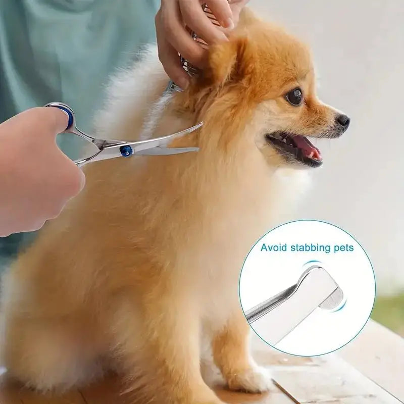 Pet Grooming Scissors – Safety Round Tip, Stainless Steel (Set of 4)
