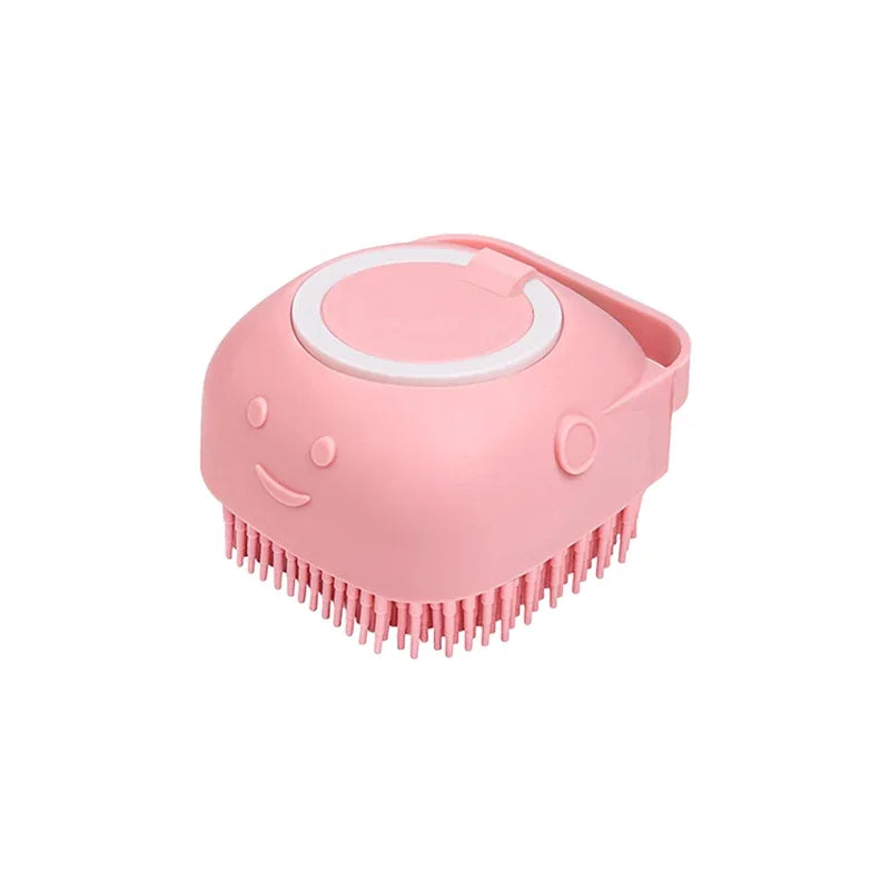 Silicone Pet Bathing Brush with Shampoo Dispenser for Dogs & Cats