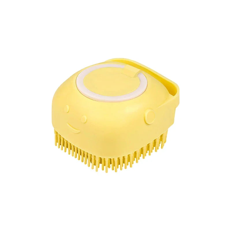 Silicone Pet Bathing Brush with Shampoo Dispenser for Dogs & Cats