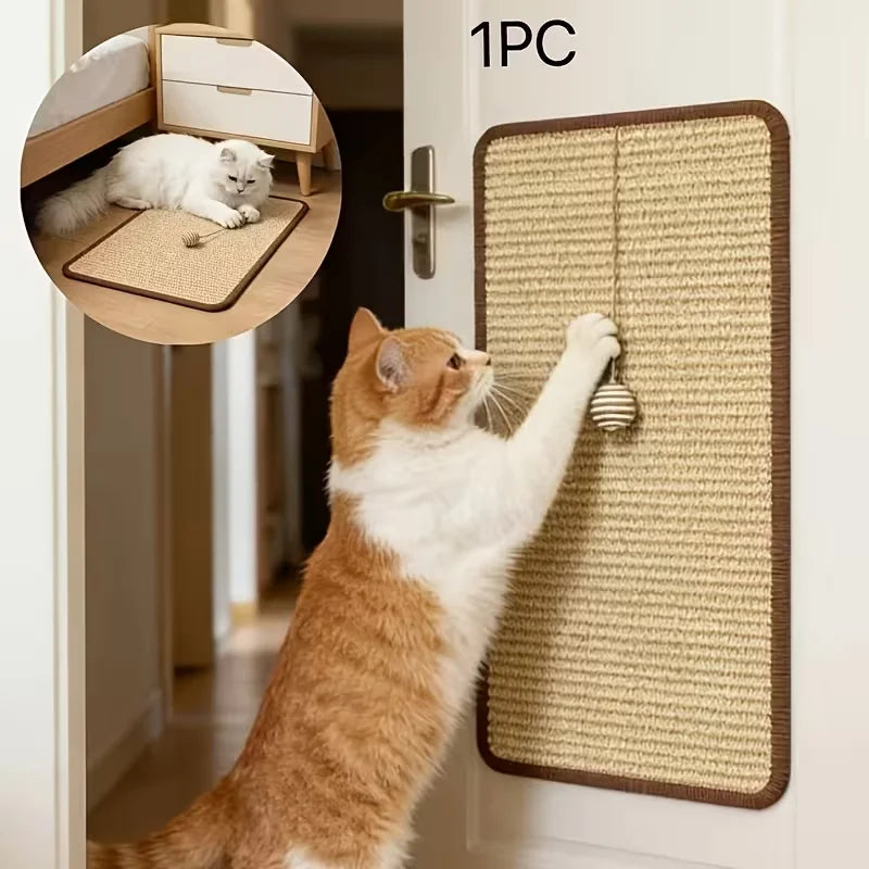Standing Sisal Cat Scratcher with Hanging Ball – Sofa & Furniture Protector