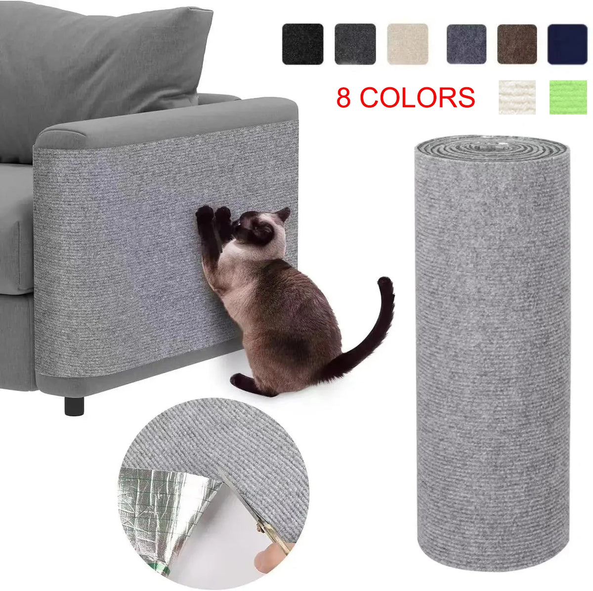 Self-Adhesive Cat Scratching Mat – Trimmable, Multi-Size & Color